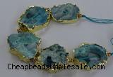 CNG2868 8 inches 35*40mm - 40*50mm freeform druzy agate beads