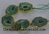 CNG2869 8 inches 35*40mm - 40*50mm freeform druzy agate beads