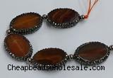 CNG2914 7.5 inches 25*35mm oval agate gemstone beads wholesale