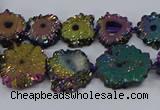 CNG2938 15.5 inches 8*10mm - 15*18mm freeform plated druzy agate beads