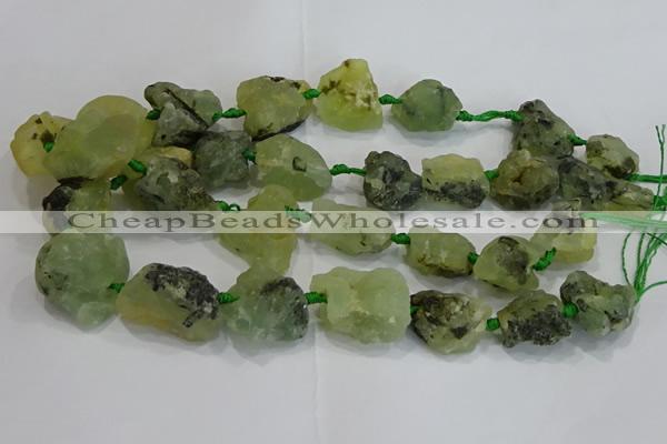 CNG3020 15*20mm - 22*30mm nuggets green rutilated quartz beads