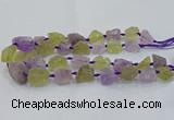 CNG3022 15*20mm - 22*30mm nuggets amethyst & lemon quartz beads