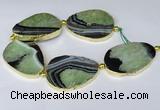 CNG3040 7.5 inches 35*45mm - 40*55mm freeform druzy agate beads