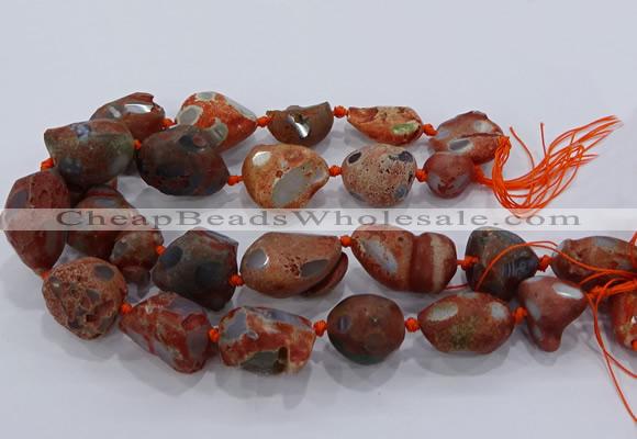 CNG3055 25*30mm - 30*40mm nuggets agate gemstone beads