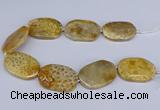 CNG3074 15.5 inches 30*45mm - 35*50mm freeform chrysanthemum agate beads