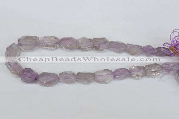 CNG309 15.5 inches 15*22mm faceted nuggets amethyst gemstone beads