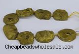 CNG3091 15.5 inches 25*30mm - 35*50mm freeform plated druzy agate beads