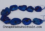 CNG3093 15.5 inches 25*30mm - 35*50mm freeform plated druzy agate beads