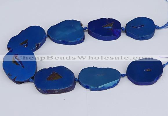 CNG3103 15.5 inches 25*30mm - 35*50mm freeform plated druzy agate beads