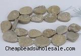 CNG3141 15.5 inches 22*30mm - 28*40mm freeform plated druzy agate beads