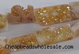 CNG3155 15.5 inche 8*15mm - 11*20mm freeform plated druzy agate beads