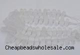 CNG3208 10*25mm - 12*45mm faceted nuggets matte white crystal beads