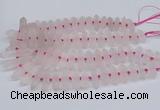 CNG3215 10*25mm - 12*50mm faceted nuggets matte rose quartz beads