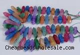 CNG3228 10*25mm - 12*50mm faceted nuggets agate beads