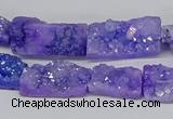 CNG3251 15.5 inches 8*15mm - 11*20mm freeform plated druzy agate beads