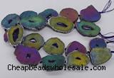 CNG3296 30*35mm - 35*40mm freeform plated druzy agate beads