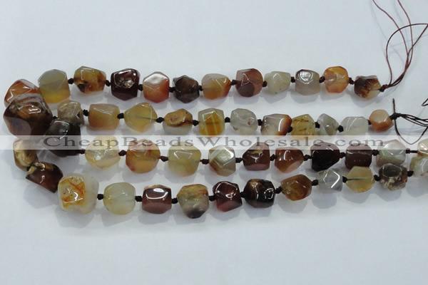 CNG330 15.5 inches 8*10mm - 15*18mm faceted nuggets agate beads