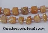 CNG3321 15.5 inches 4*6mm - 8*10mm nuggets plated druzy agate beads