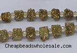 CNG3325 15.5 inches 4*6mm - 8*10mm nuggets plated druzy agate beads