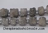 CNG3335 15.5 inches 6*8mm - 10*14mm nuggets plated druzy agate beads