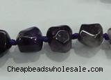 CNG337 15.5 inches 8*10mm - 15*18mm faceted nuggets amethyst beads