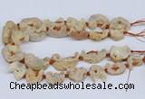 CNG3374 20*30mm - 30*45mm freeform plated druzy agate beads