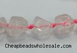 CNG339 15.5 inches 8*10mm - 15*18mm faceted nuggets rose quartz beads