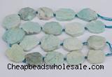 CNG3470 15.5 inches 30*35mm - 35*45mm freeform amazonite beads