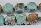 CNG3504 15.5 inches 12mm - 14mm faceted nuggets agate beads