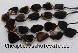 CNG3518 15.5 inches 20*25mm - 25*35mm freeform agate slab beads