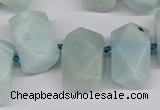 CNG3526 Top drilled  13*18mm - 15*20mm faceted nuggets amazonite beads