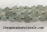 CNG3546 15*20mm - 20*25mm nuggets plated rough white crystal beads