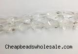 CNG3593 15*25mm - 20*35mm faceted nuggets white crystal beads