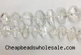 CNG3594 15*25mm - 25*35mm faceted nuggets white crystal beads