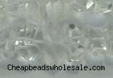 CNG365 15.5 inches 10*20mm faceted nuggets white crystal beads