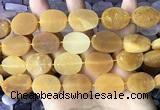 CNG3704 15.5 inches 15*20mm oval rough yellow jade beads