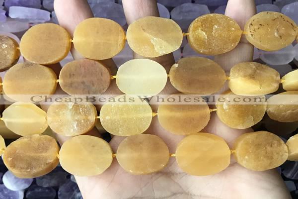 CNG3704 15.5 inches 15*20mm oval rough yellow jade beads