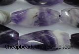 CNG372 15.5 inches 16*35mm faceted nuggets amethyst beads