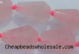 CNG384 15.5 inches 15*20mm – 25*30mm faceted nuggets rose quartz beads