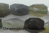 CNG394 15.5 inches 16*26mm faceted nuggets grey agate beads