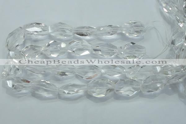 CNG403 15.5 inches 18*30mm faceted nuggets white crystal beads