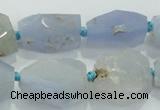 CNG404 15.5 inches 15*20mm - 18*30mm faceted nuggets blue chalcedony beads