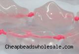 CNG422 15.5 inches 15*20mm - 22*34mm nuggets rose quartz beads