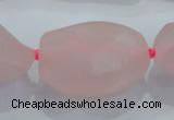 CNG434 15.5 inches 20*30mm – 25*48mm nuggets rose quartz beads