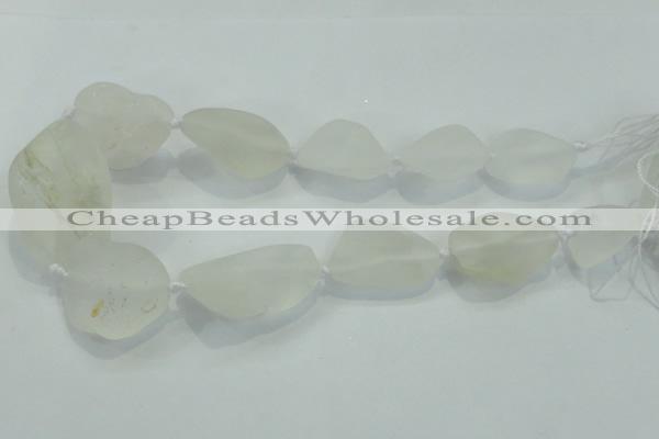 CNG437 15.5 inches 20*25mm – 28*40mm nuggets white crystal beads