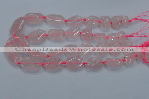 CNG465 15.5 inches 13*18mm - 20*30mm nuggets rose quartz beads