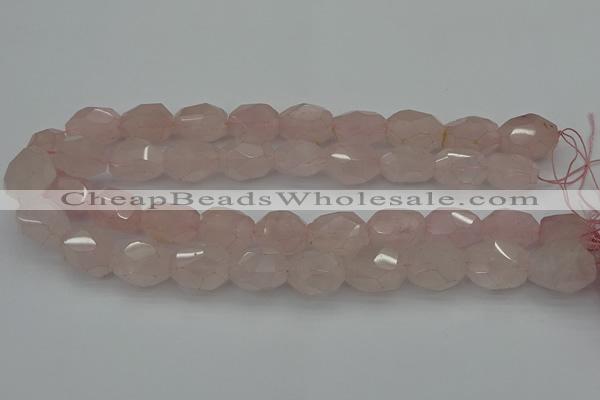 CNG5003 15.5 inches 12*16mm - 15*20mm faceted nuggets rose quartz beads