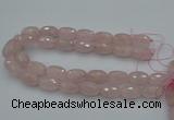 CNG5004 15.5 inches 15*25mm faceted rice rose quartz beads