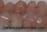 CNG5005 15.5 inches 12*16mm - 15*20mm faceted nuggets rose quartz beads