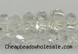 CNG5022 15.5 inches 6*8mm - 10*14mm faceted nuggets white crystal beads